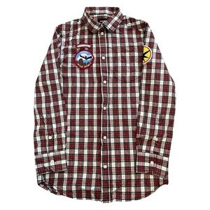 Diesel Tartan Boys Long Sleeve With Back Graphic “it’s Better In Seattle” SZ 10